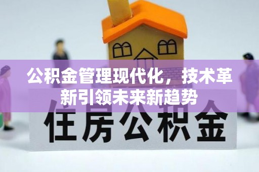 下城公积金管理现代化，技术革新引领未来新趋势